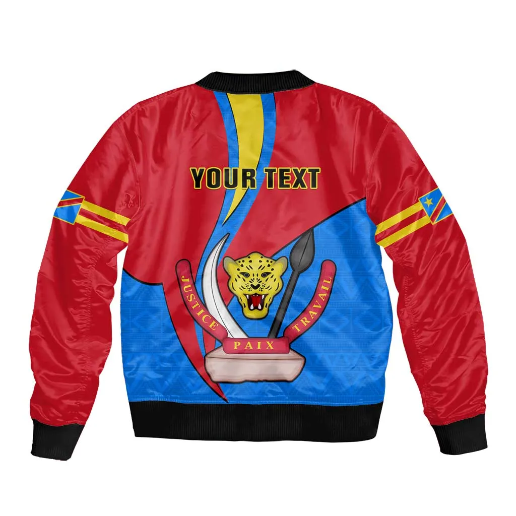 Personalised Democratic Republic of the Congo Independence Day Bomber Jacket Coat Of Arms Happy 30 June LT14