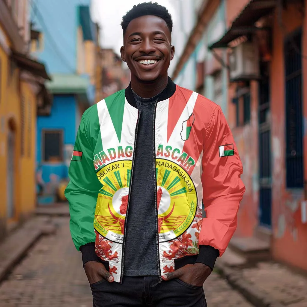 Personalized Madagasikara Bomber Jacket Seal With Poinciana LT15