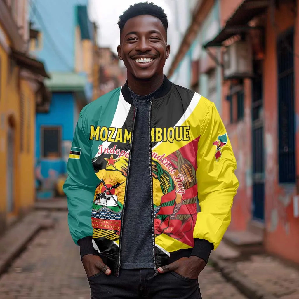 Personalized Mozambique Independence Day Bomber Jacket Coat Of Arms - Flag Style LT15