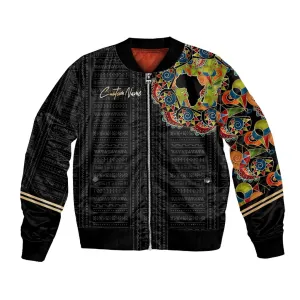Personalized Sleeve African Pattern Bomber Jacket Multi-Colored DT02