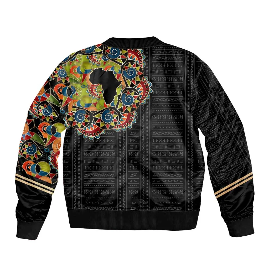 Personalized Sleeve African Pattern Bomber Jacket Multi-Colored DT02