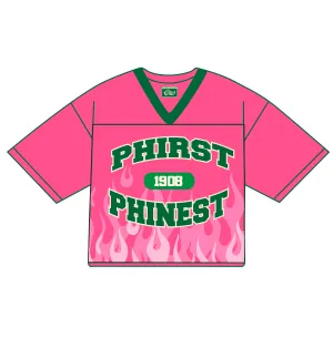 Phirst and Phinest Pink Mesh Jersey (Oversized  Cropped)