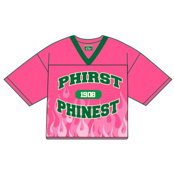 Phirst and Phinest Pink Mesh Jersey (Oversized  Cropped)