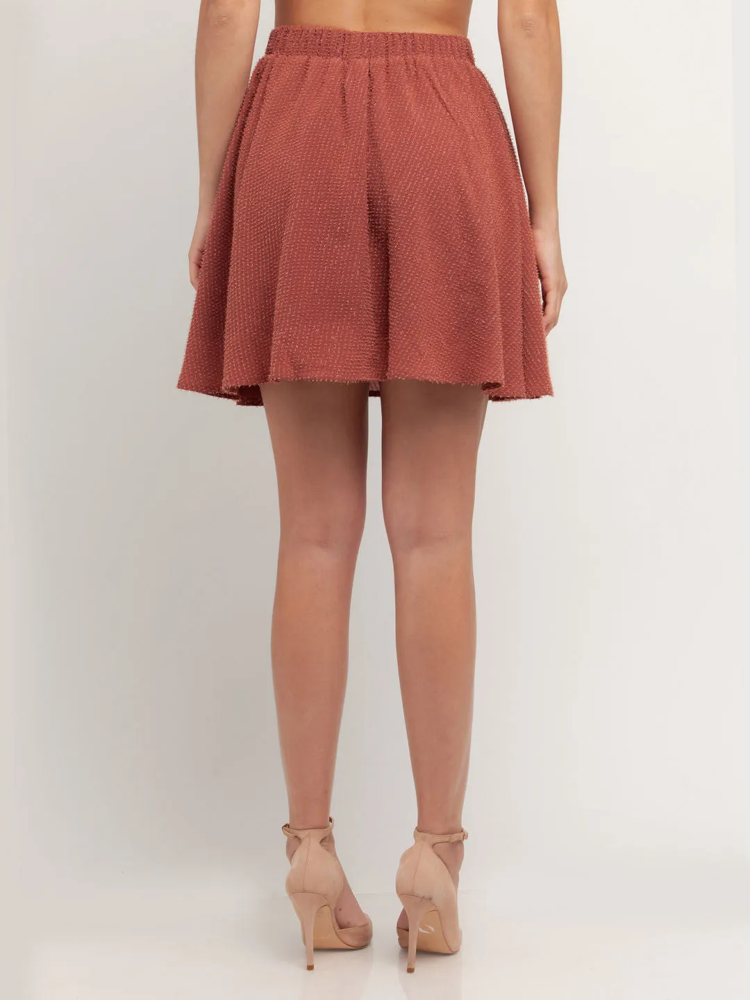 Pink Textured Skirt