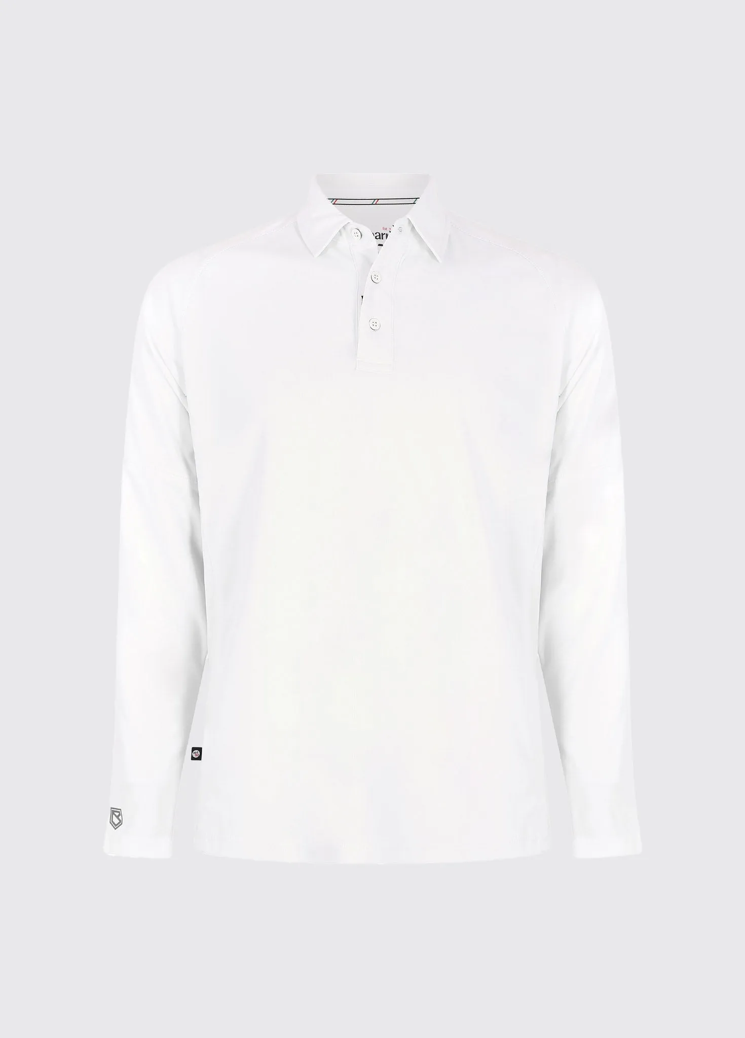 Piraeus Men's Long Sleeve Technical Polo - White