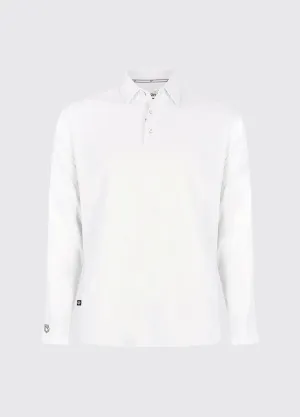 Piraeus Men's Long Sleeve Technical Polo - White