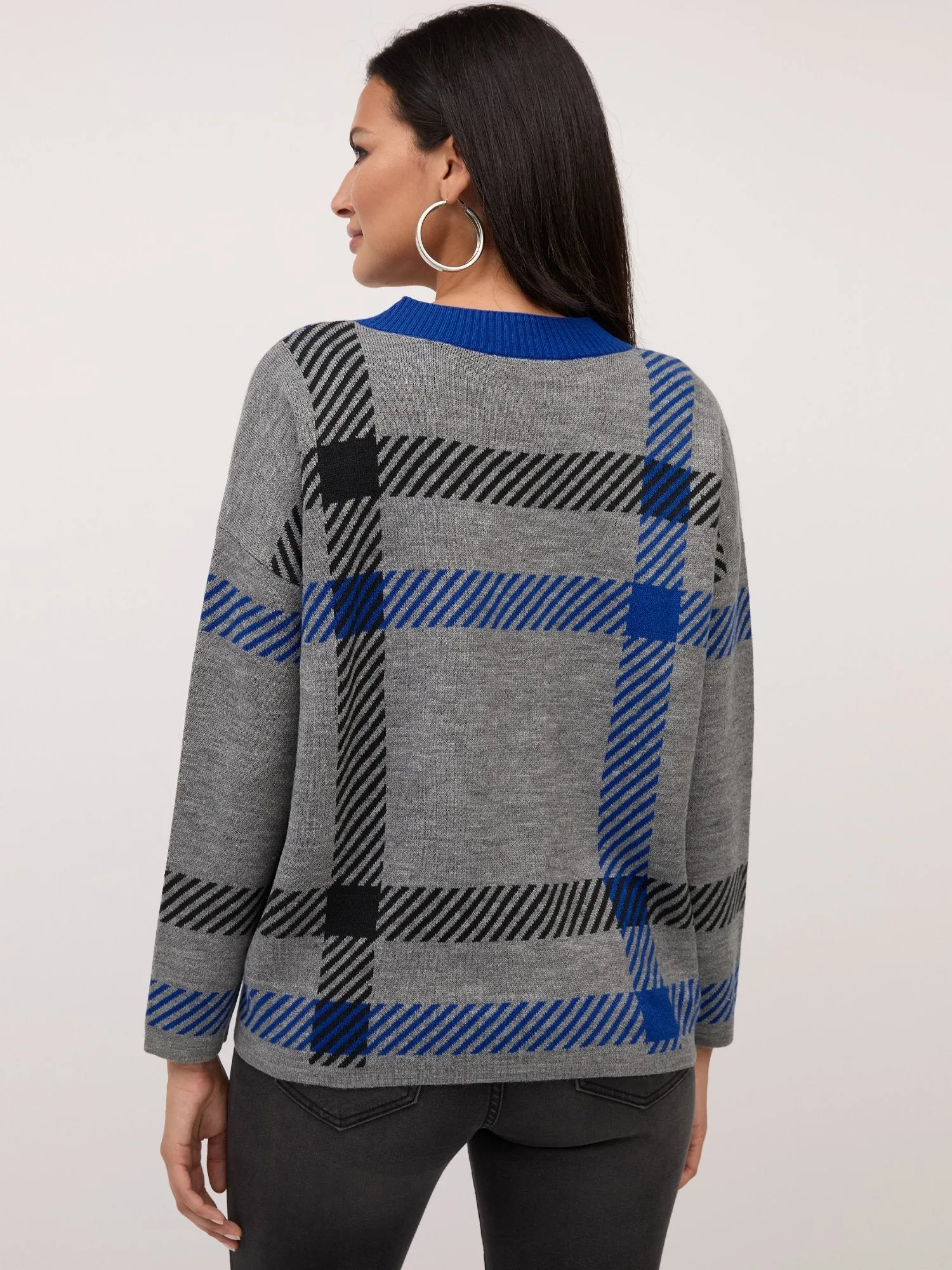 Plaid V-Neck Sweater