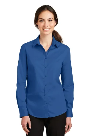 Port Authority Women's SuperPro Twill Shirt. L663 True Blue