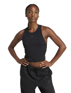 Power 3-Stripes Racerback Bra Tank Top - Black