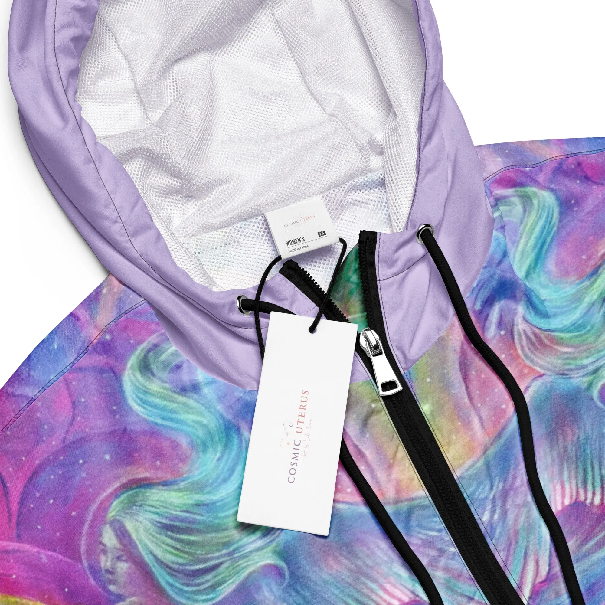 'Prayers of Divine Imagination' Cropped windbreaker
