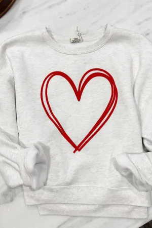 Puff Heart Cropped Sweatshirt