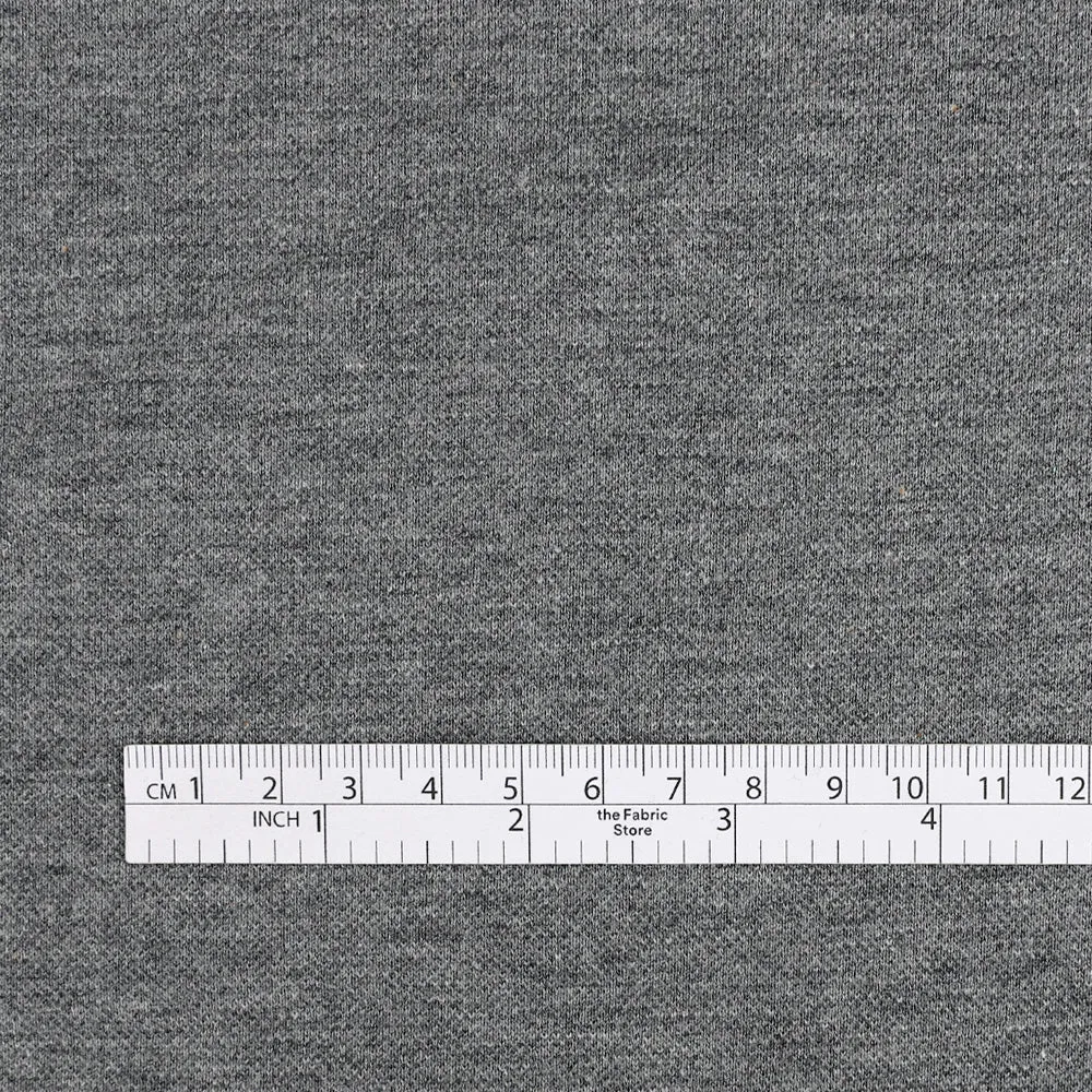Pure Cotton Pique Knit - Gravel Marle