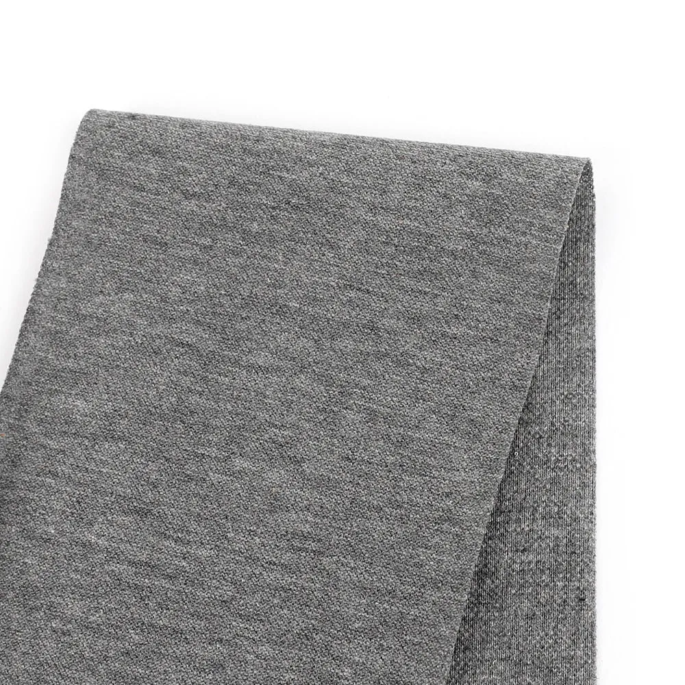 Pure Cotton Pique Knit - Gravel Marle
