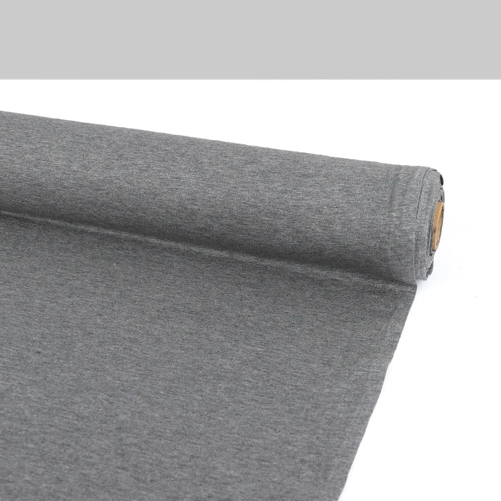 Pure Cotton Pique Knit - Gravel Marle