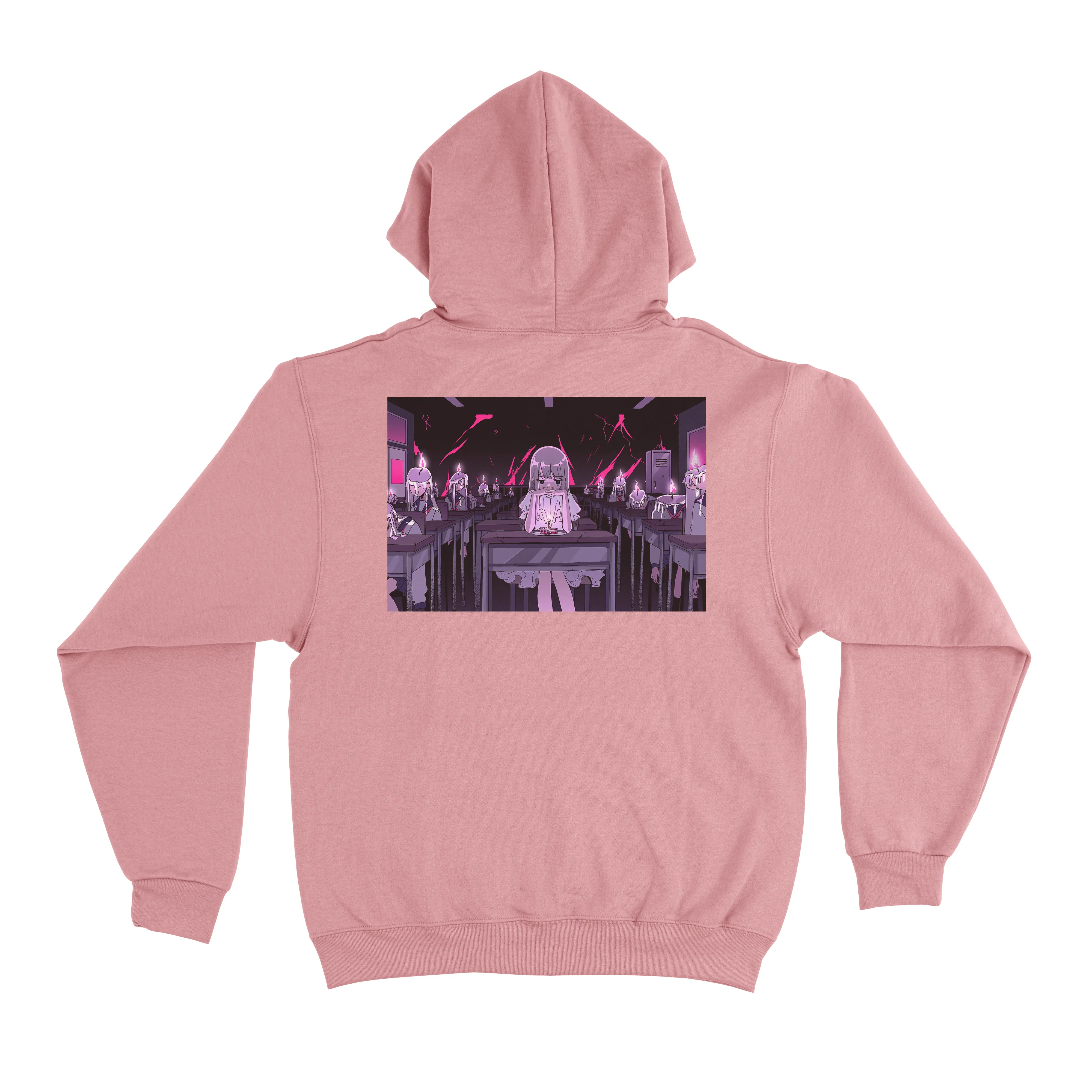"Birthday" Fleece Hoodie Light Pink/Khaki