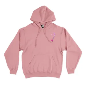"Birthday" Fleece Hoodie Light Pink/Khaki