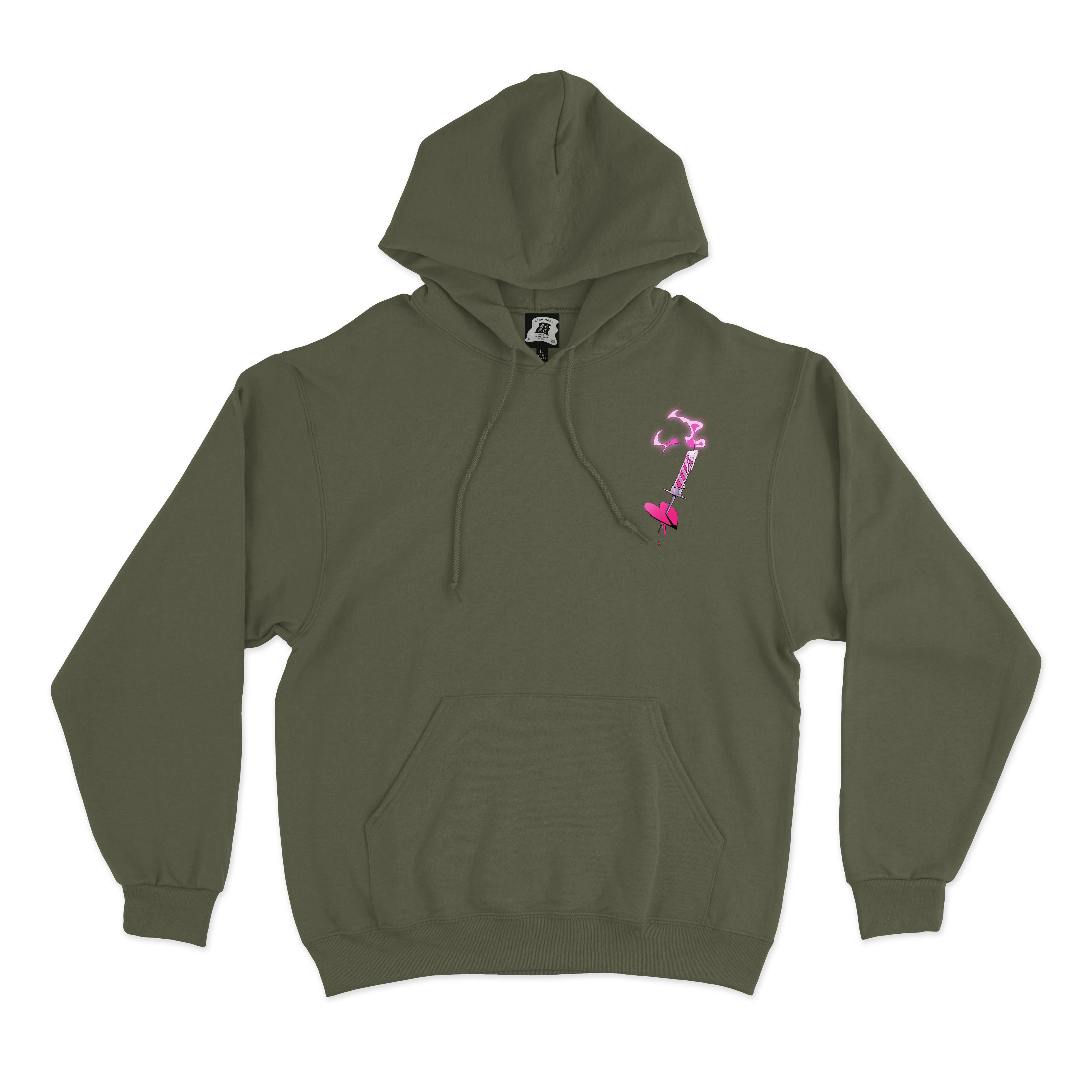"Birthday" Fleece Hoodie Light Pink/Khaki