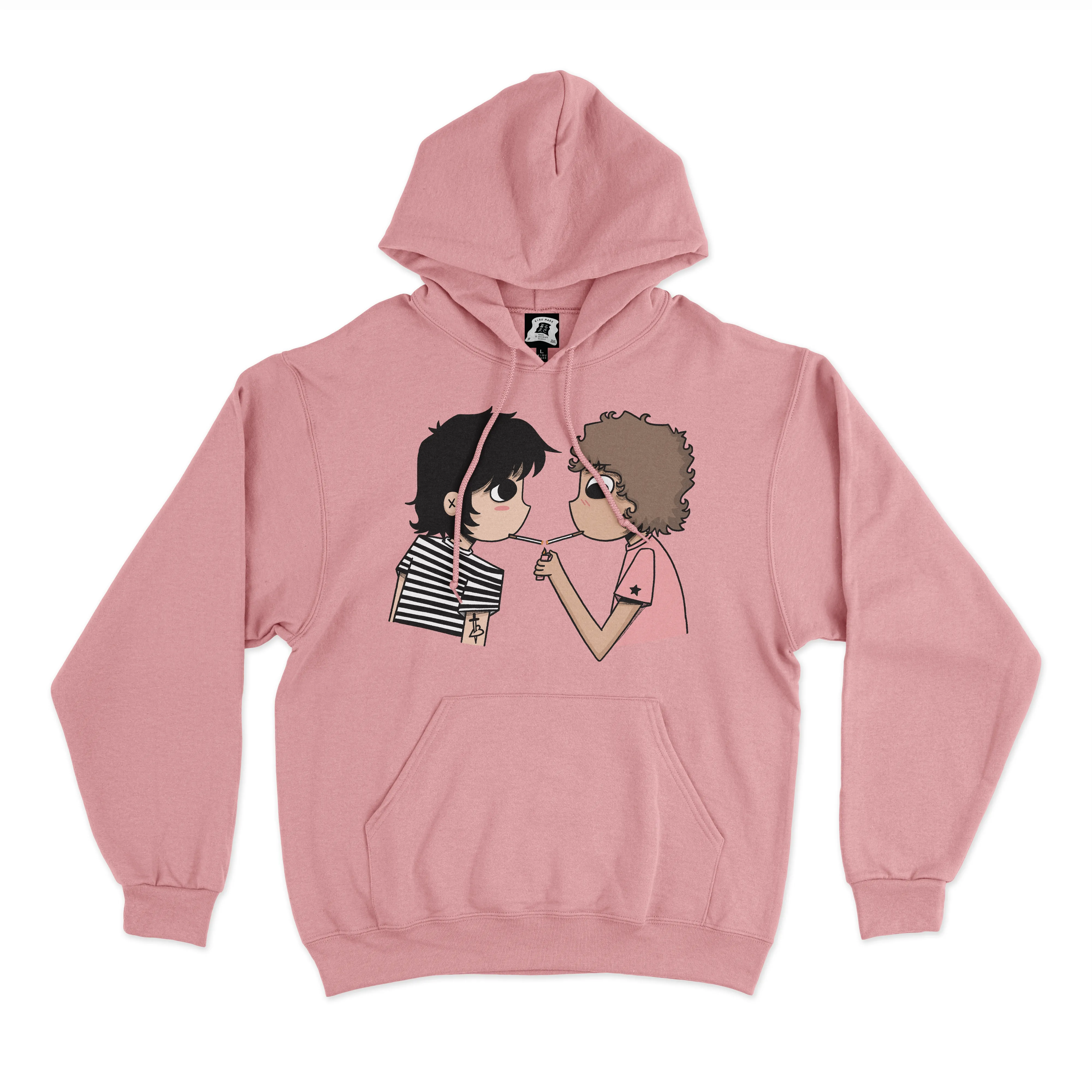 "Boys" Fleece Hoodie Beige/Light Pink