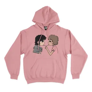 "Boys" Fleece Hoodie Beige/Light Pink