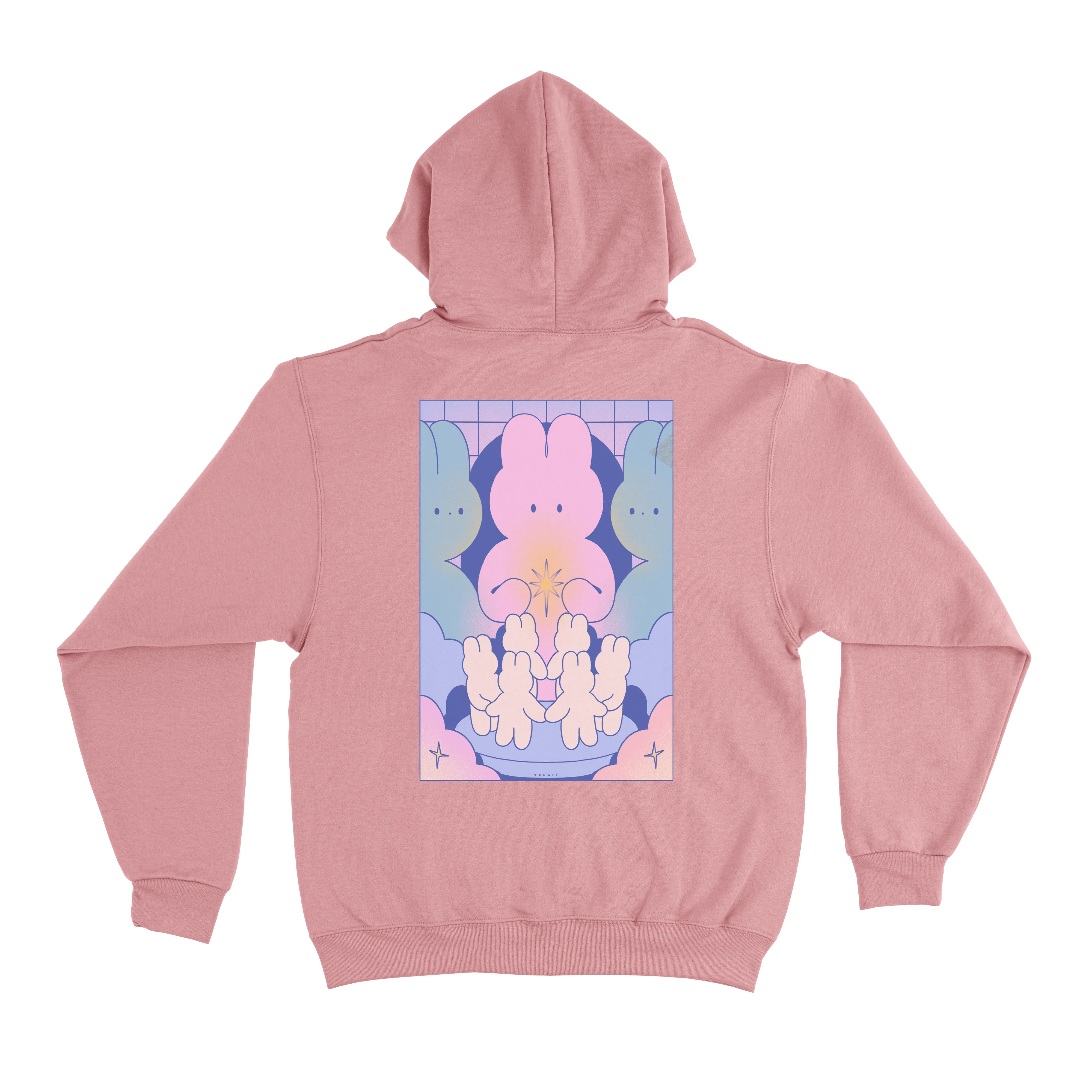 "Bunny Supremacy" Basic Hoodie Cobalt Blue/Light Pink