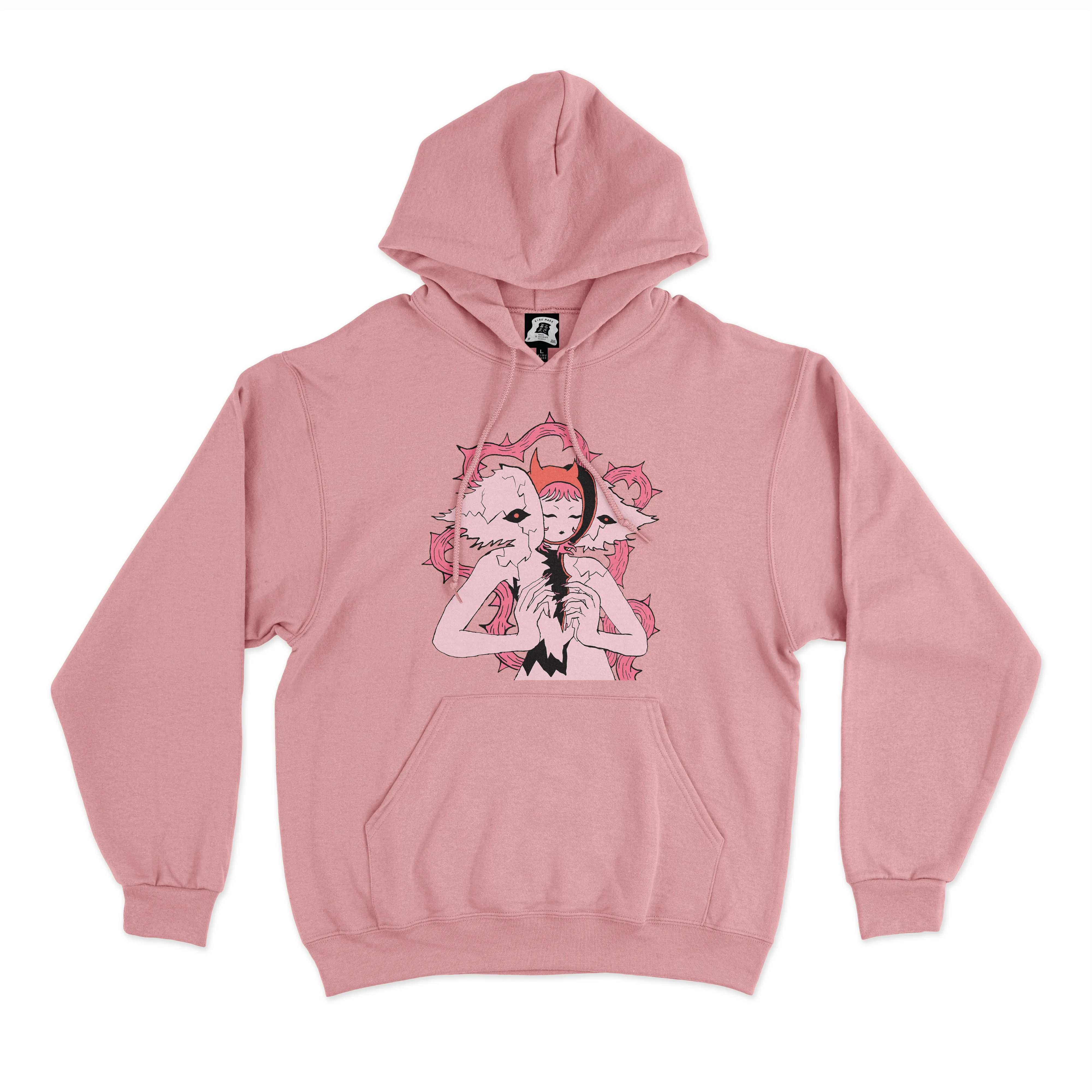 "Chrysalide" Fleece Hoodie Light Pink