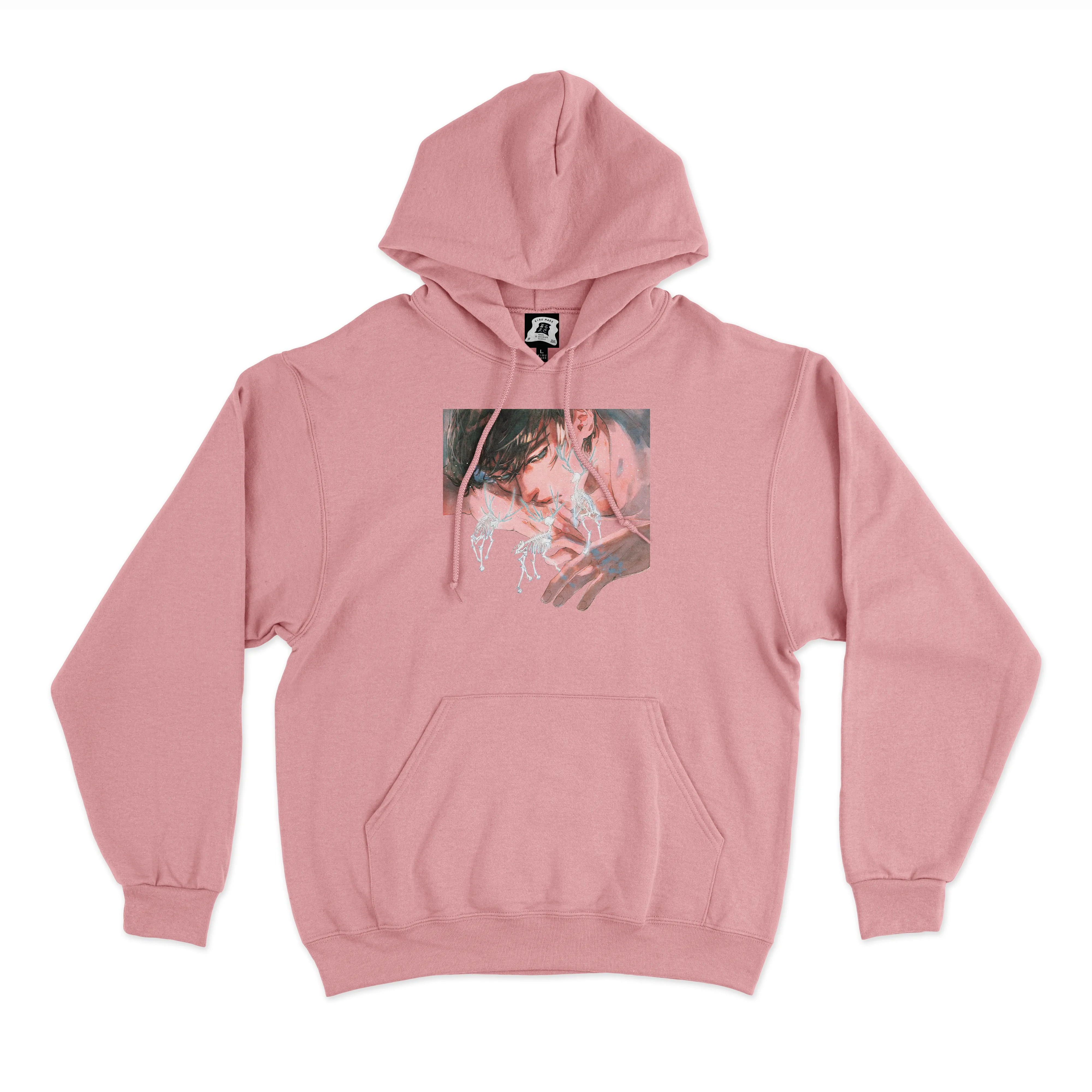 "Eyeline 8" Fleece Hoodie Light Pink
