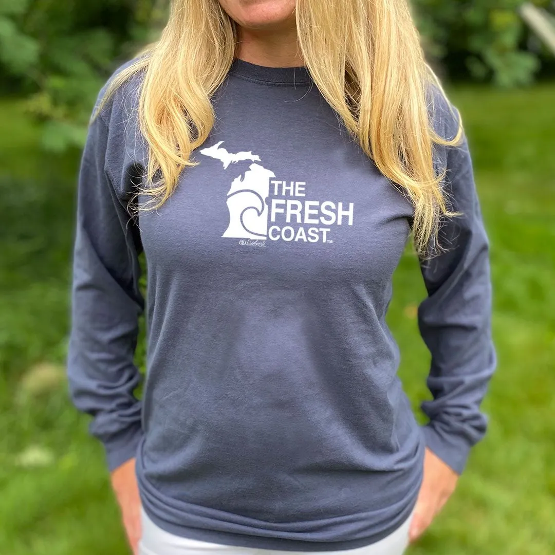 "Fresh Coast" Relaxed Fit Stonewashed Long Sleeve Unisex T-Shirt