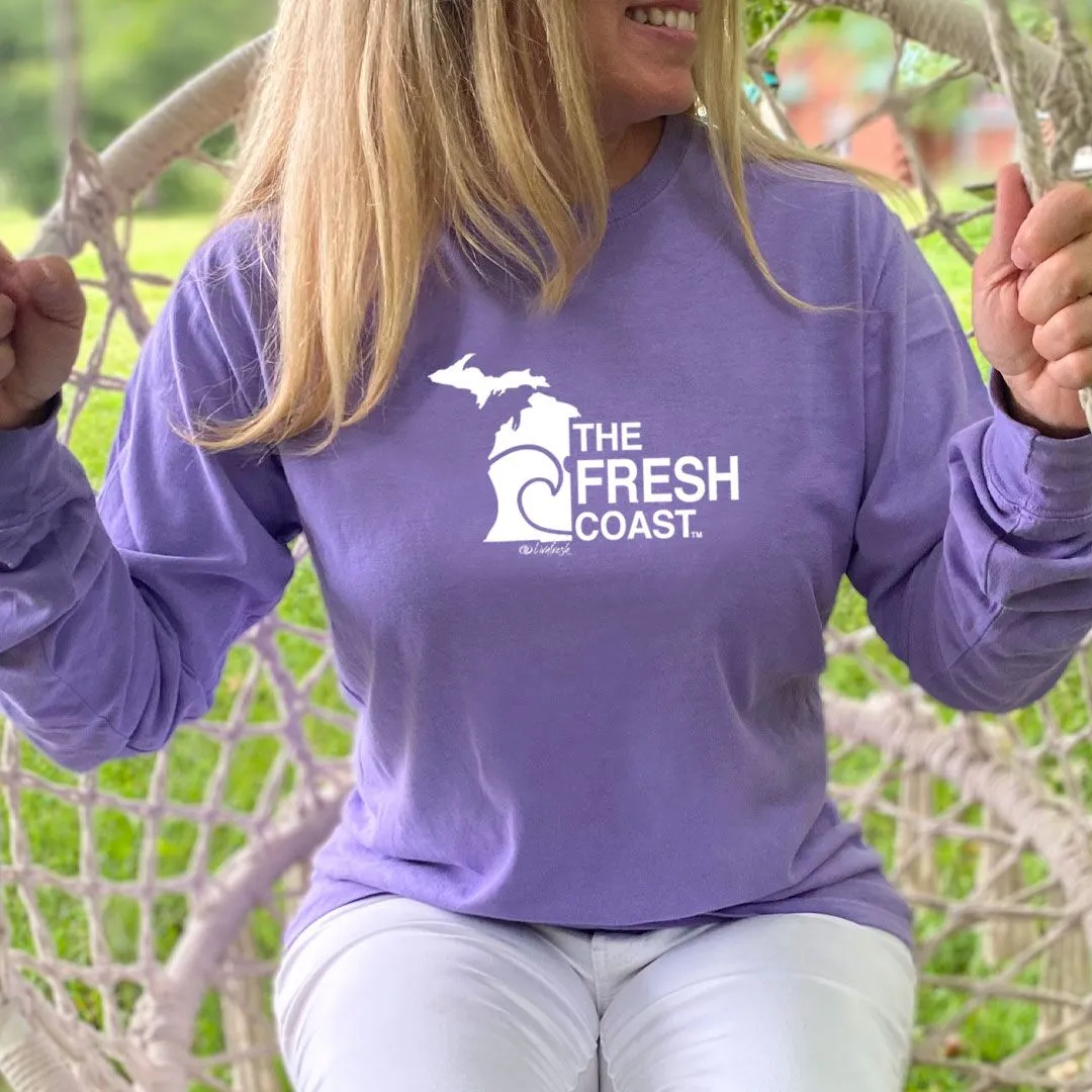 "Fresh Coast" Relaxed Fit Stonewashed Long Sleeve Unisex T-Shirt
