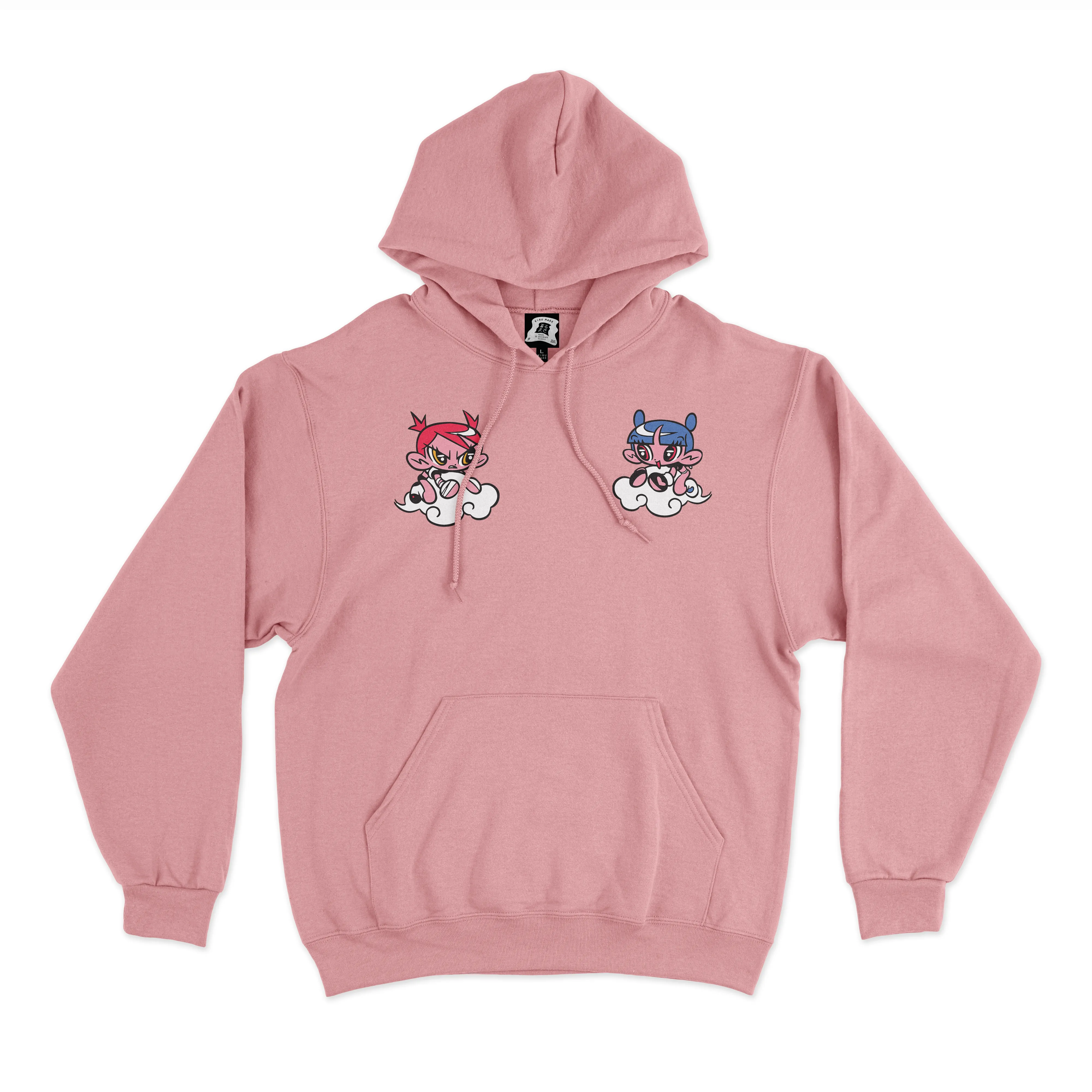 "Hokai Ori Series" Fleece Hoodie Light Pink