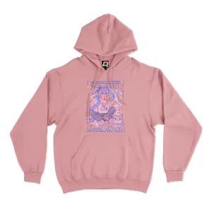 "Kawaii" Fleece Hoodie Light Pink