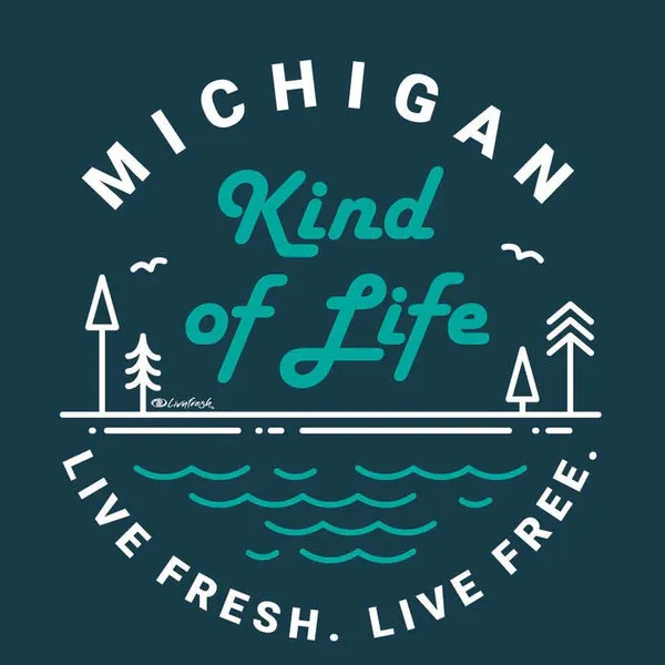 "Michigan Kind Of Life" Relaxed Fit Stonewashed Long Sleeve Unisex T-Shirt