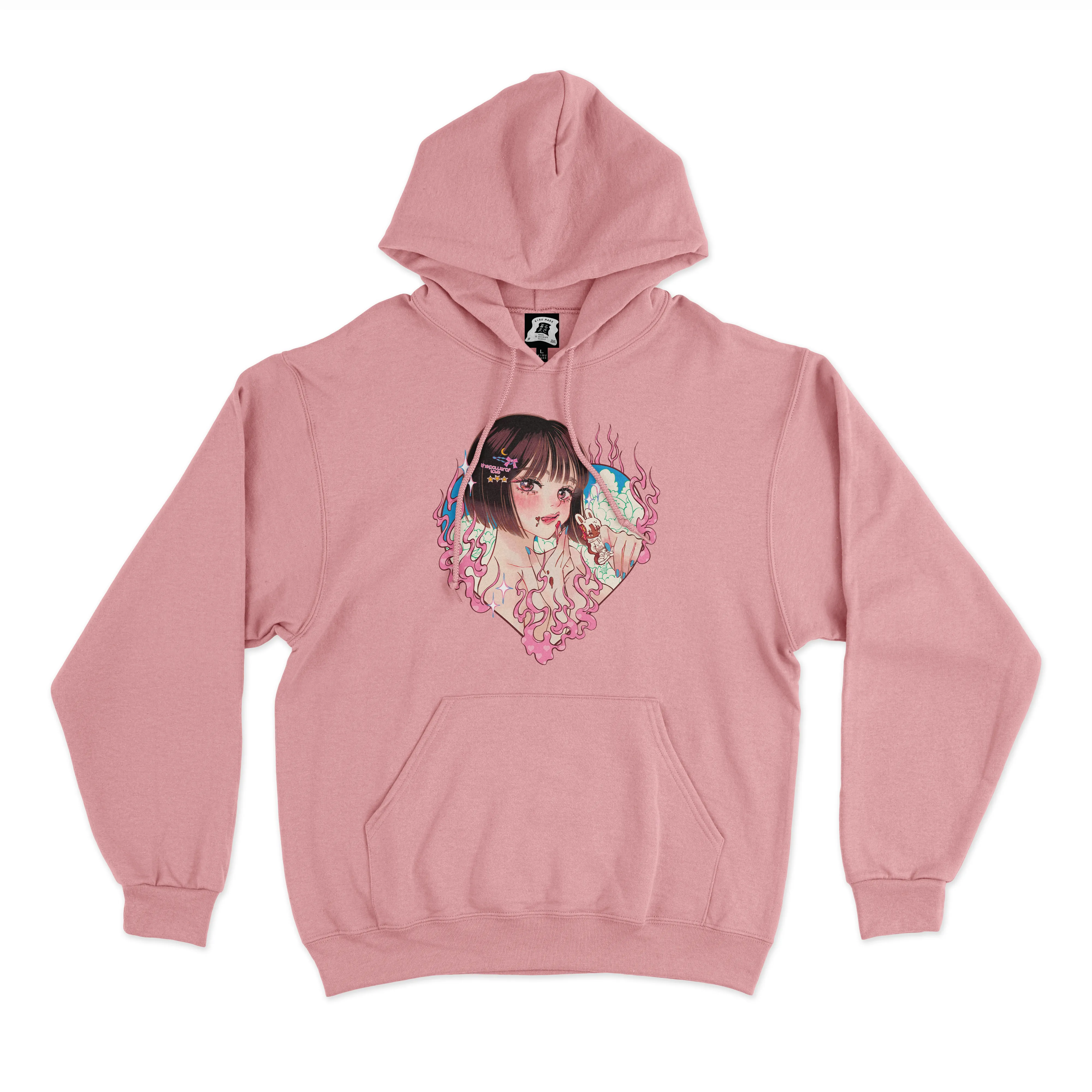 "MIKI" Basic Hoodie White/Light Pink/Pink