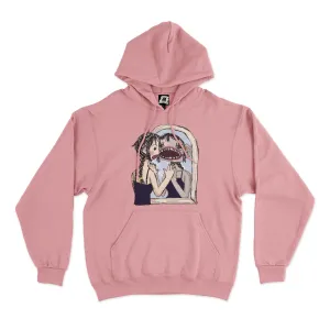 "Mirrorr" Fleece Hoodie Light Pink