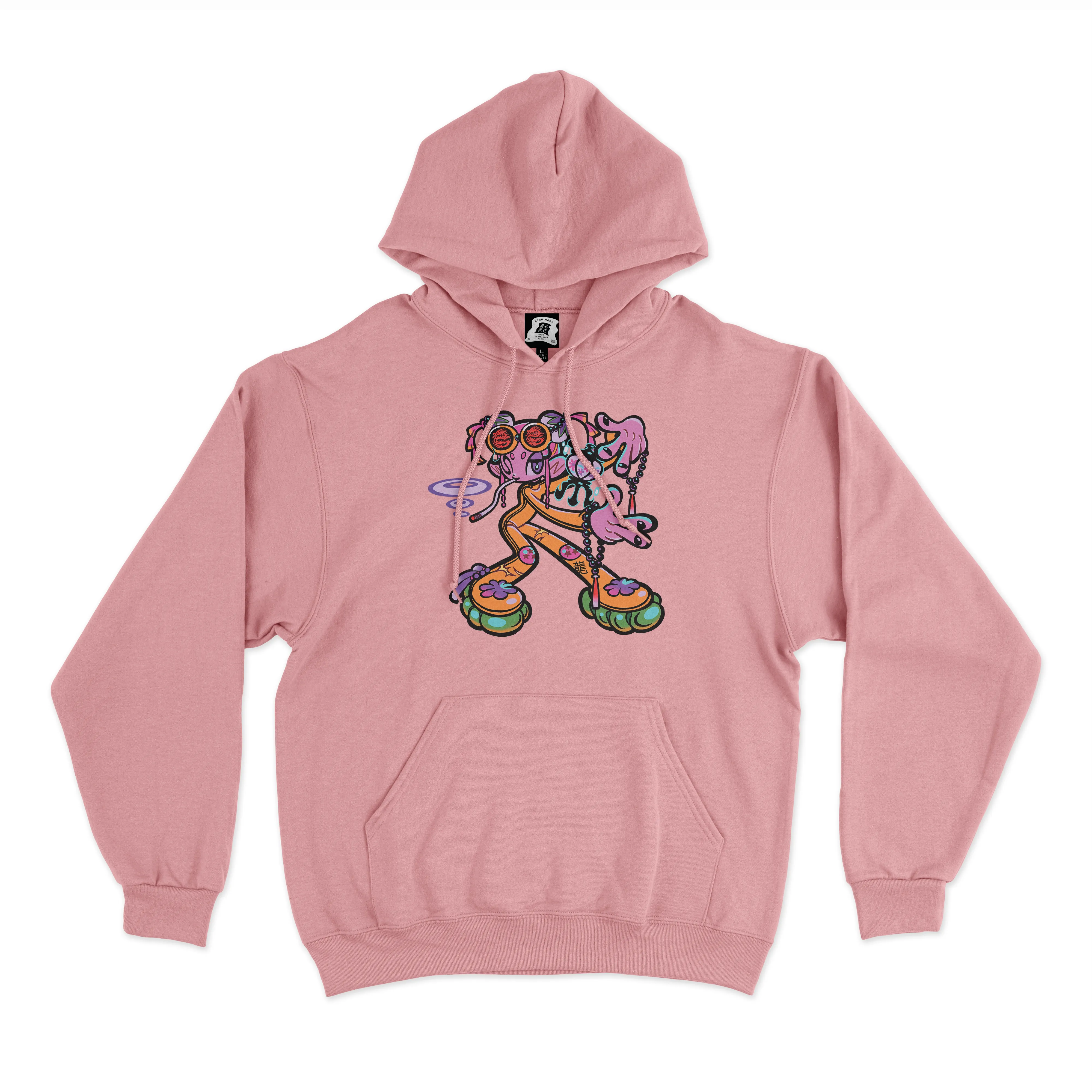 "Psychic" Fleece Hoodie Light Pink