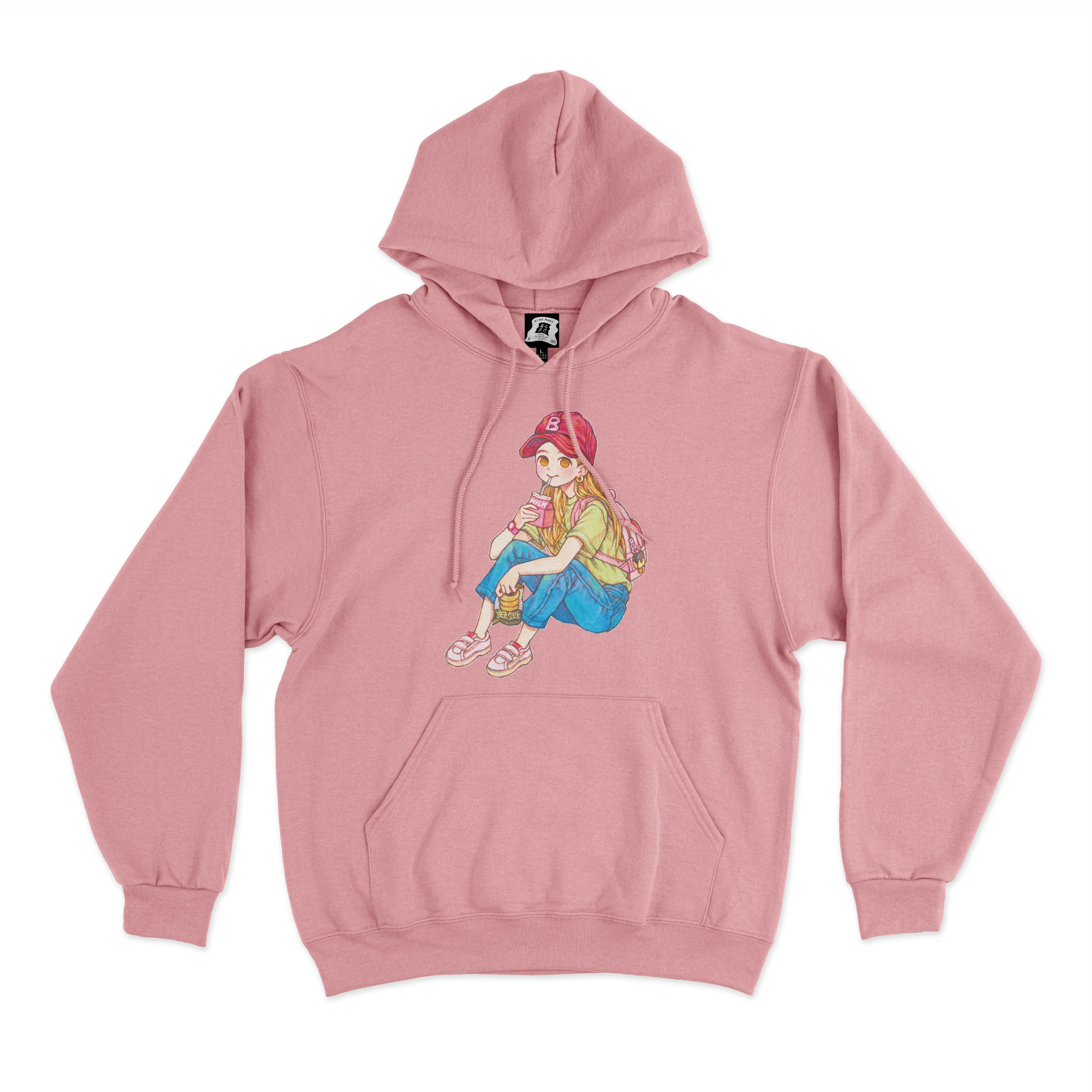 "Summer" Fleece Hoodie Light Pink