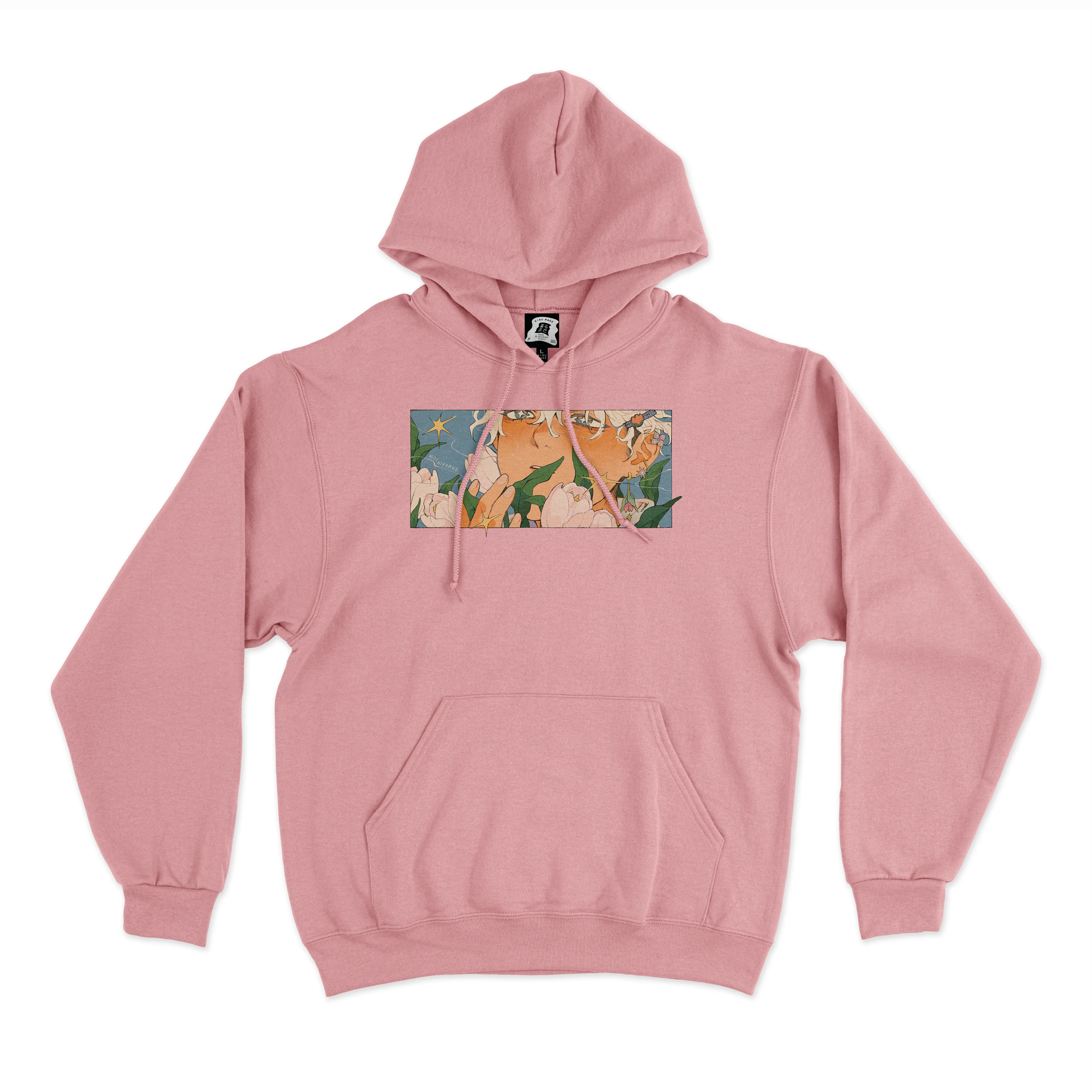 "Traces of Memories #3" Fleece Hoodie Beige/Light Pink