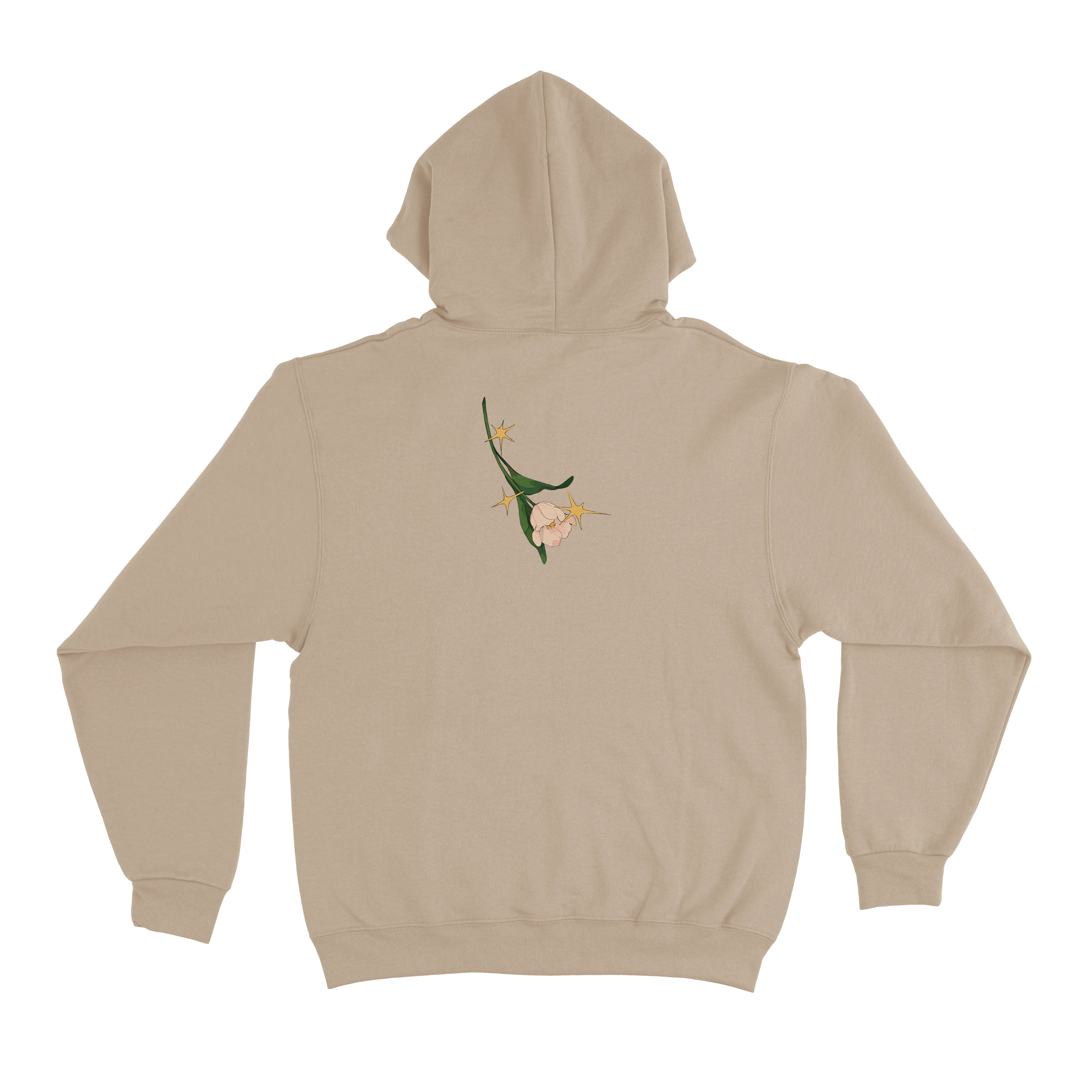 "Traces of Memories #3" Fleece Hoodie Beige/Light Pink