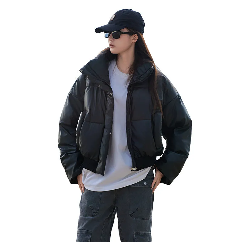 Relaxed-Fit Quilted Puffer Jacket for Women in Stain-Resistant Solid