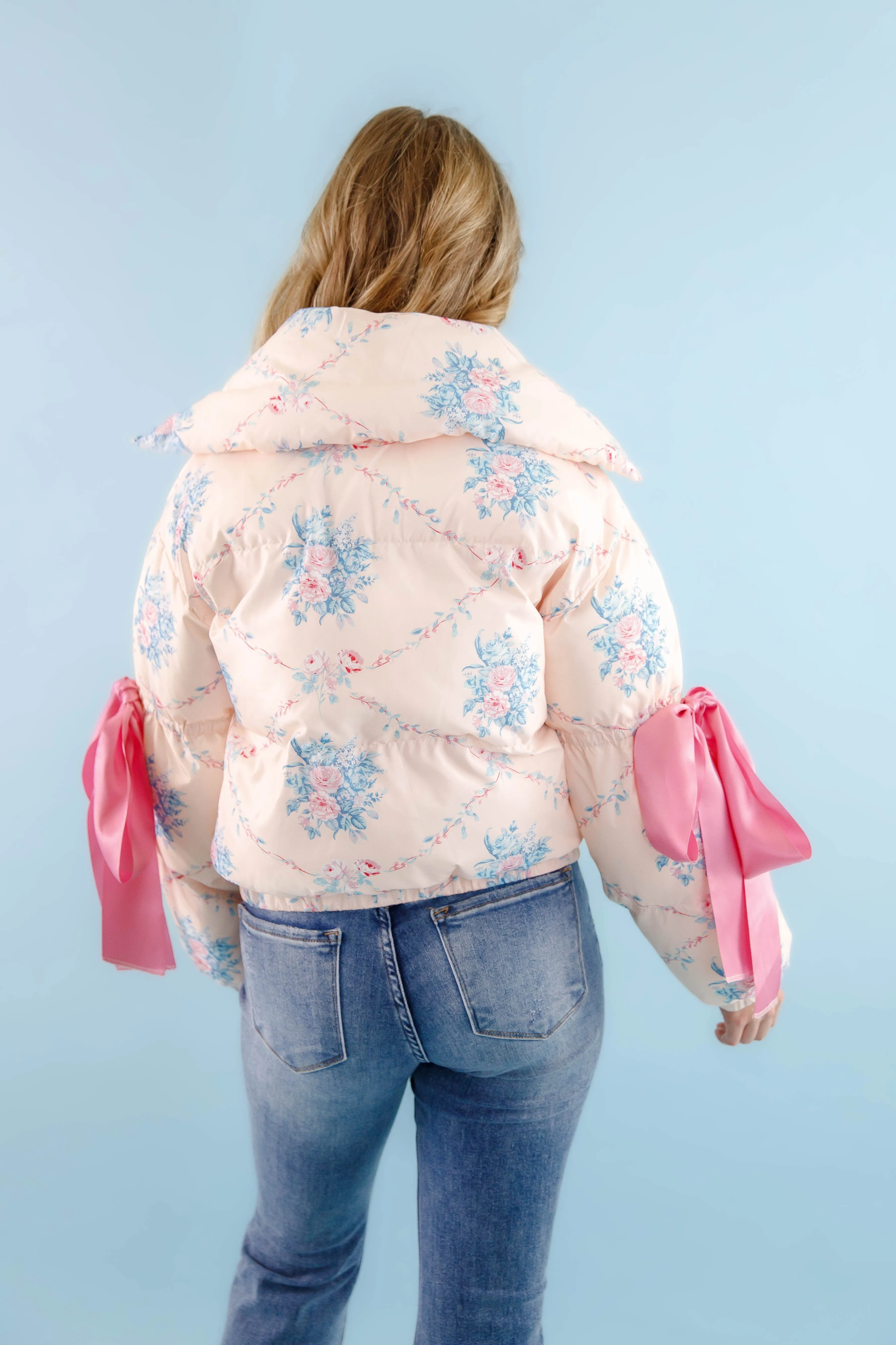 RESTOCK: Graceful Moments Puffer Jacket-Peach
