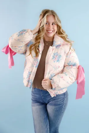 RESTOCK: Graceful Moments Puffer Jacket-Peach