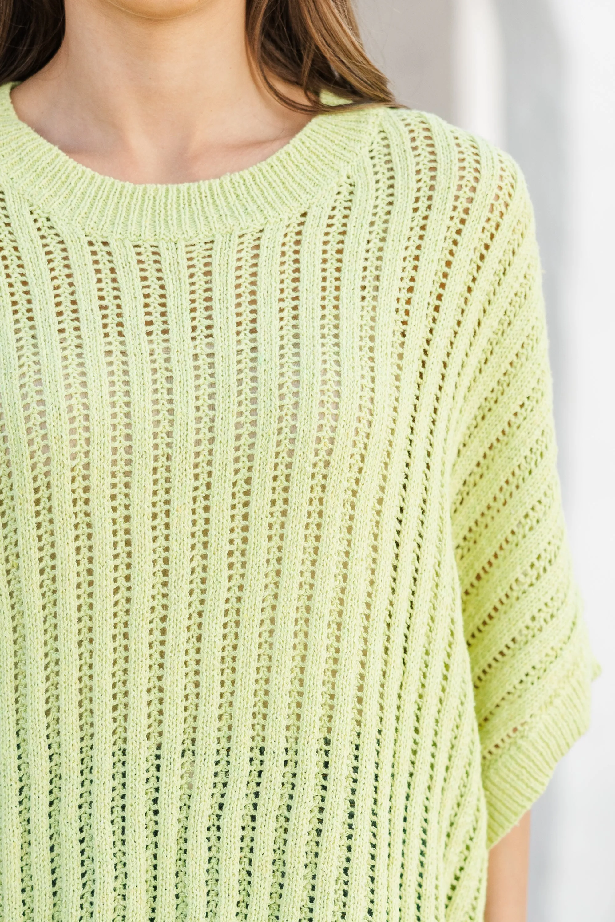 Right Where You Are Avocado Green Loose Knit Sweater