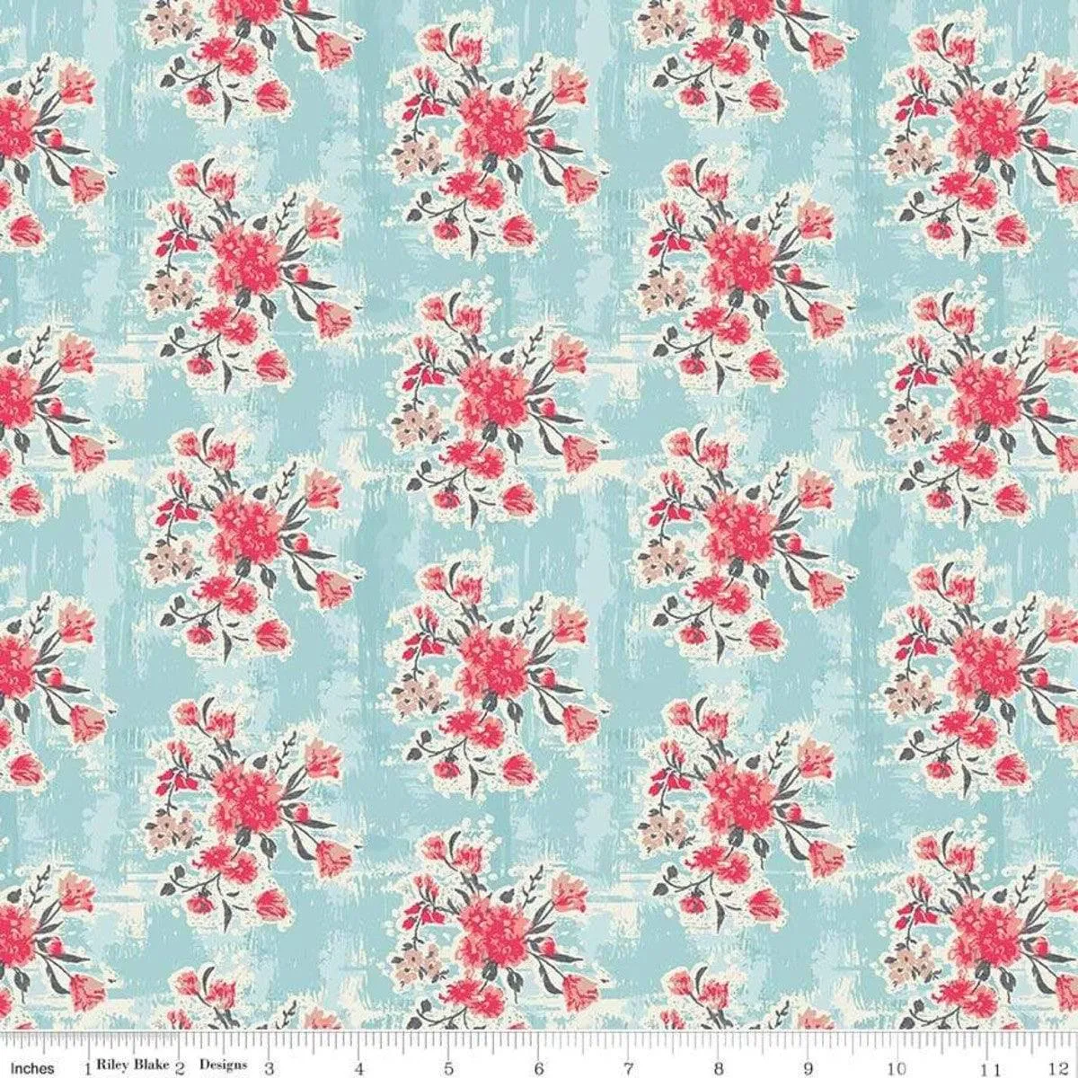 Riley Blake - Abbie - Floral - Aqua