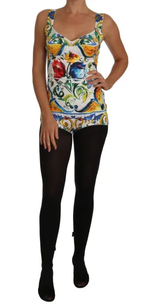 Romper Bodysuit Majolica Print Dress