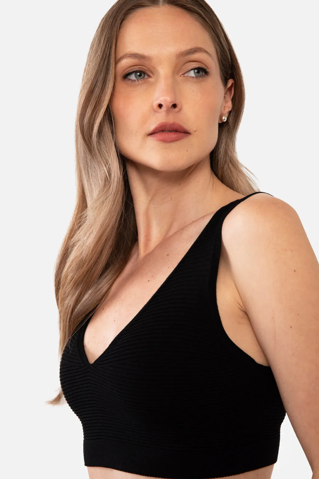 ROSE BRALETTE TOP - CHARCOAL HEATHER GREY