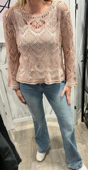 Rose Crochet Knit Sweater