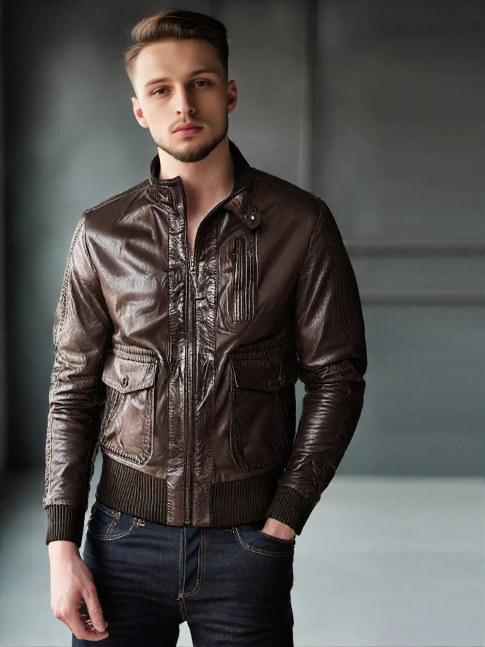 Rough Tough Sturdy Genuine Leather Jacket for Men