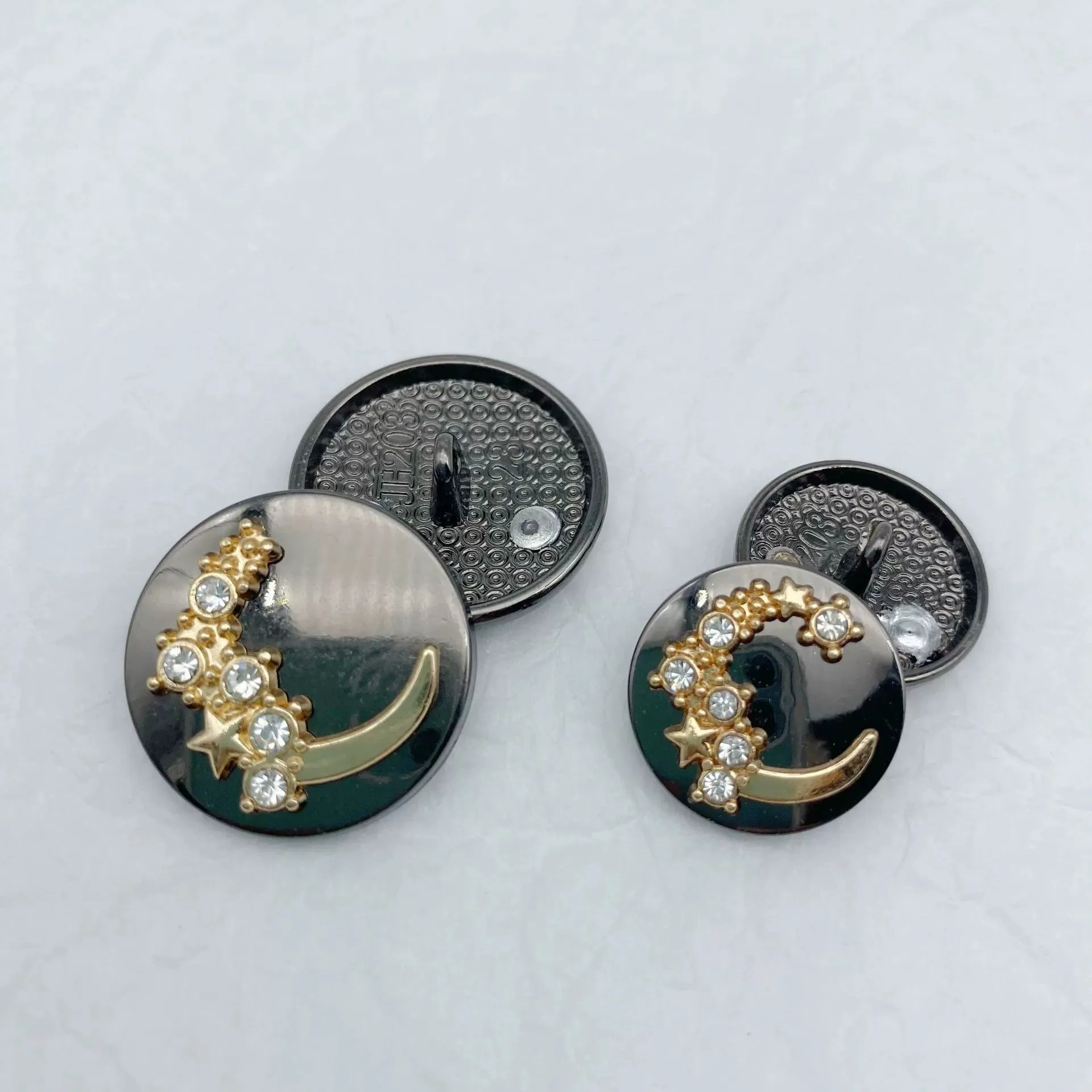 Round Moon Diamond Metal Buttons for Sweaters 48 Pack