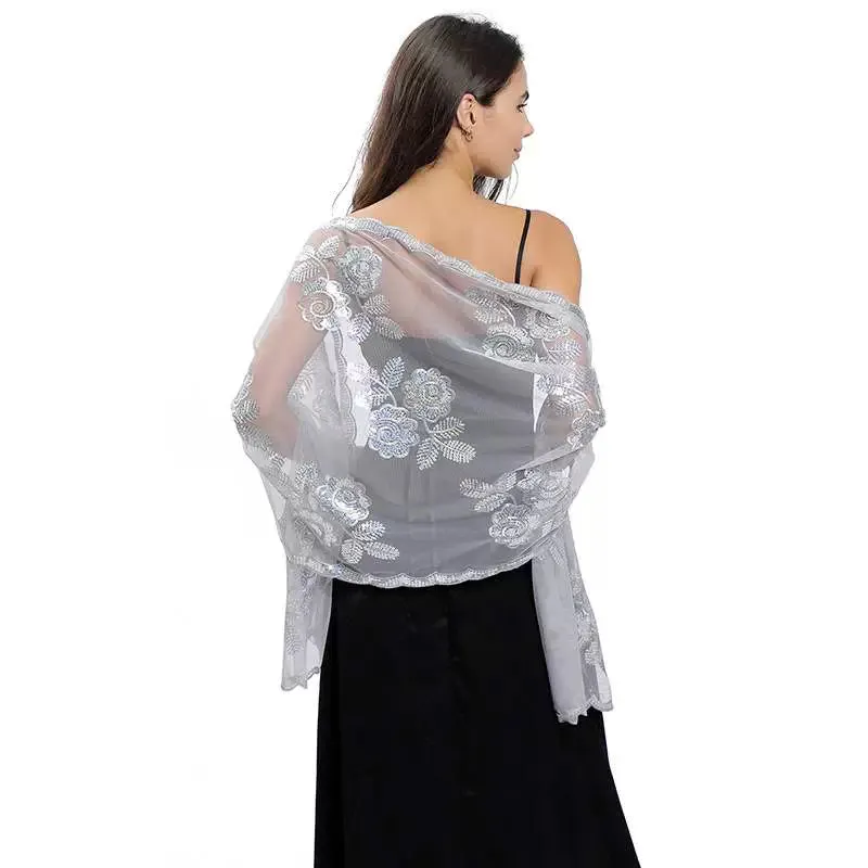 Roycebridal Jackets&Wraps Sequined Embroidered Shawl Bride Bridesmaid Wedding Dress Evening Dress Cheongsam Suspender Dress Scarf