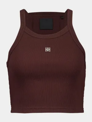 Russet Brown 4G Cropped Cotton Tank Top