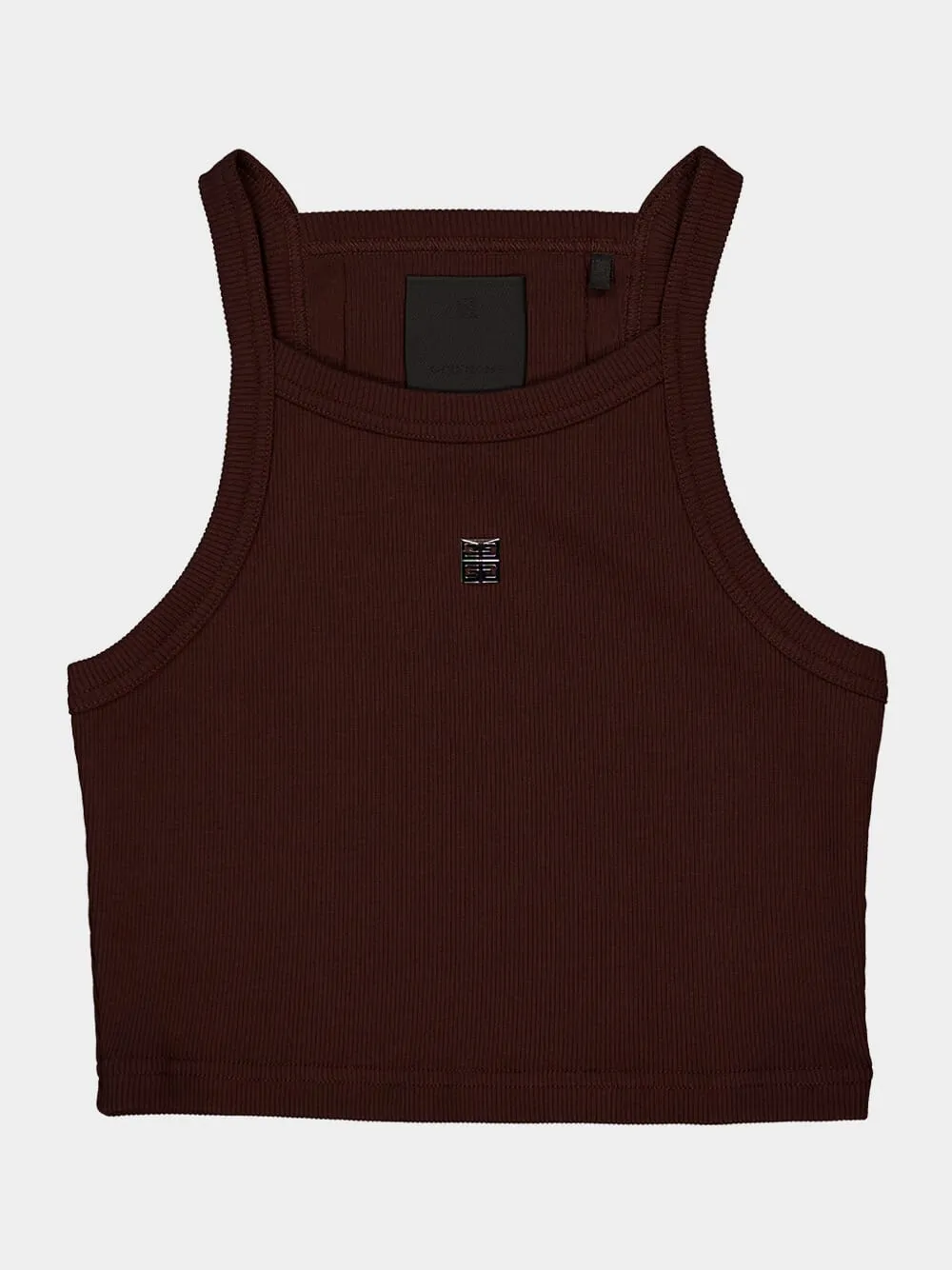 Russet Brown 4G Cropped Cotton Tank Top